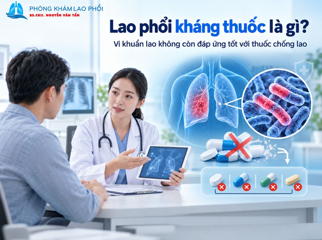 Lao phổi kháng thuốc là tình trạng vi khuẩn lao kháng một hoặc nhiều thuốc chống lao