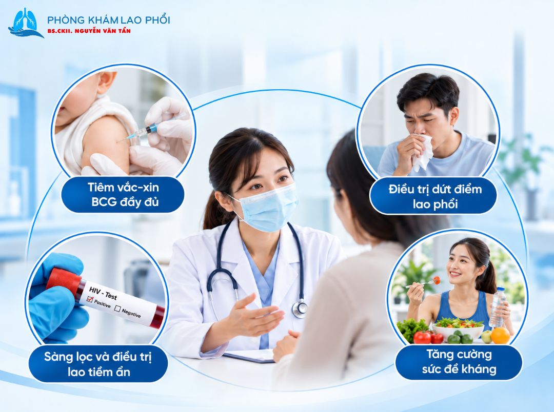 Bạn cần tiêm vắc-xin, điều trị dứt điểm lao phổi/lao tiềm ẩn và tăng cường sức đề kháng