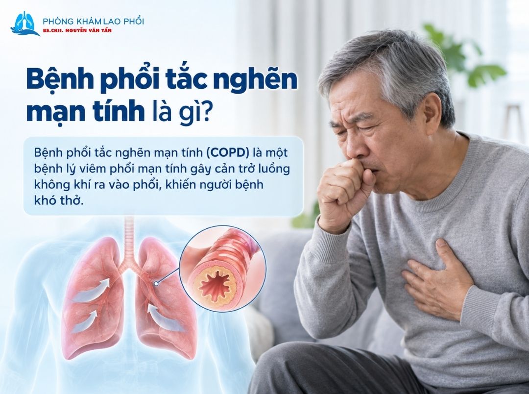 Bệnh phổi tắc nghẽn mạn tính gây cản trở luồng khí vào phổi
