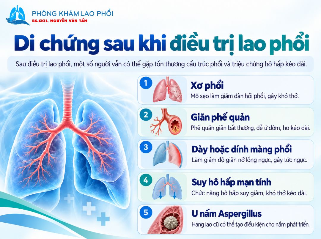 Điều trị lao phổi có thể ảnh hưởng đến chức năng hô hấp của người bệnh