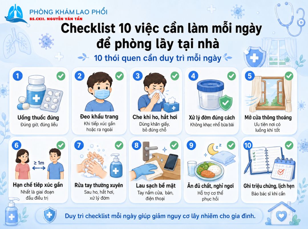 Check list 10 việc cần làm mỗi ngày để phòng ngừa tại nhà