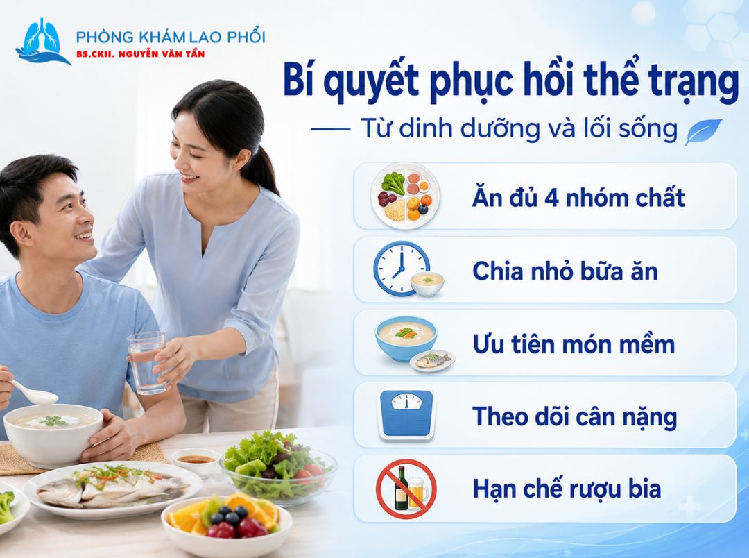 Dinh dưỡng kèm lối sống giúp phục hồi thể trạng người bệnh
