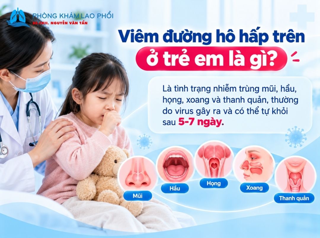 Viêm đường hô hấp trên thường gây ho, sổ mũi và nghẹt mũi ở trẻ
