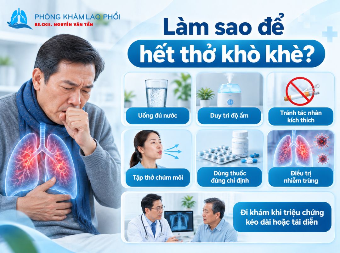 Kiểm soát tốt tác nhân kích thích, hỗ trợ thông thoáng đường thở là những yếu tố quan trọng để giảm khò khè