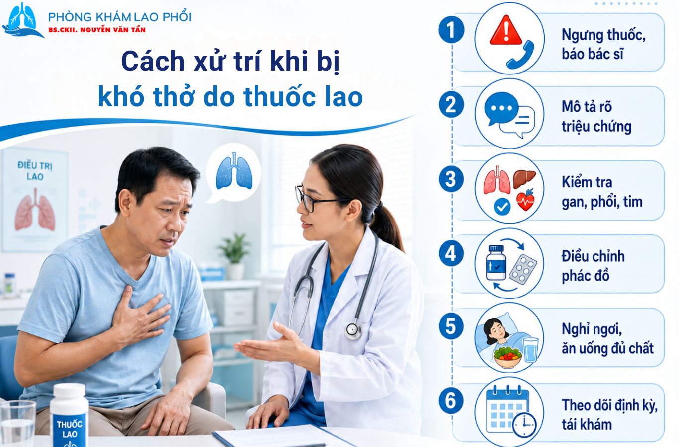 Ngừng thuốc tạm thời và báo bác sĩ ngay nếu cảm thấy khó thở khi điều trị