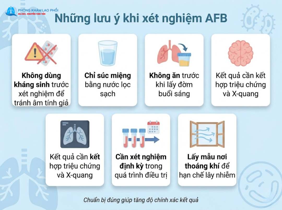Xét nghiệm AFB cần chuẩn bị đúng cách để tránh sai lệch và đảm bảo kết quả chính xác