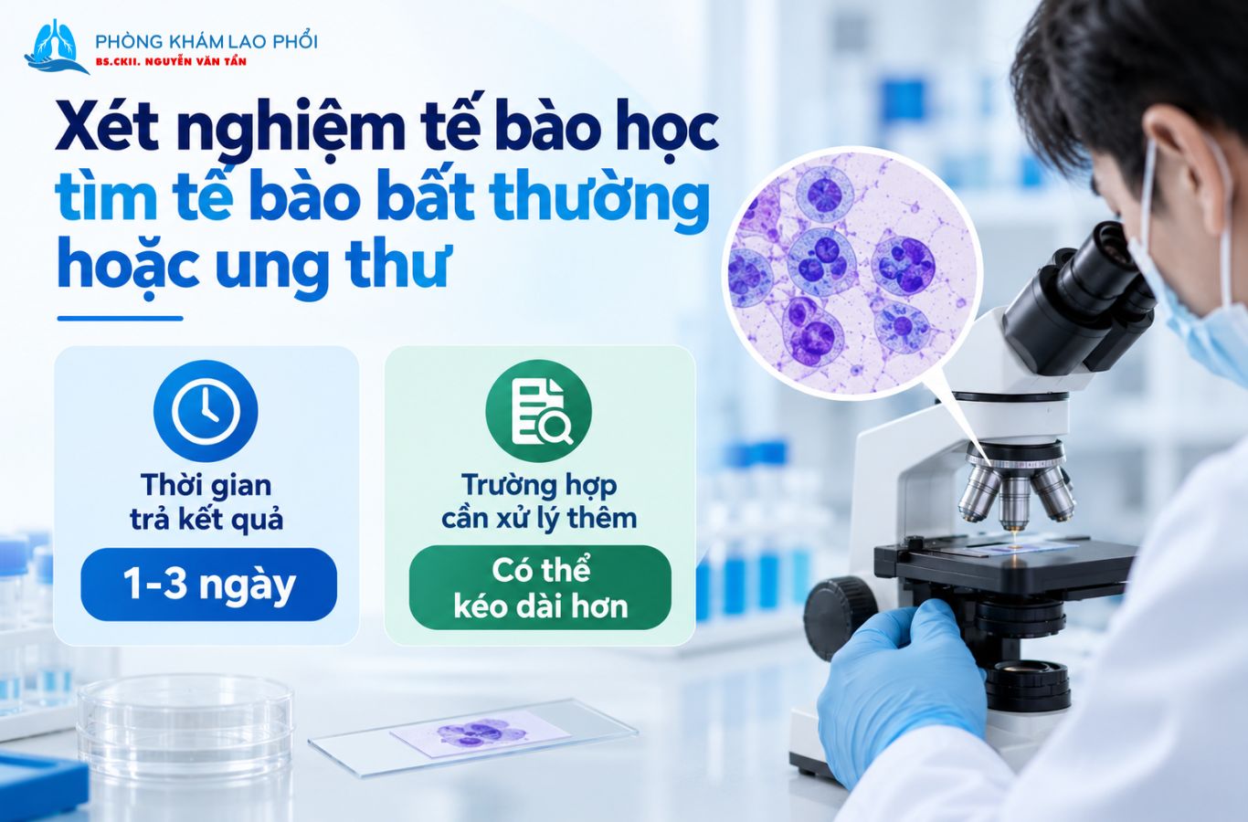Xét nghiệm tế bào học tìm tế bào bất thường hoặc ung thư